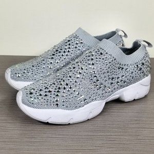 Luaren Lorrarine Carry Embellished Slip On Sneaker, Silver, Womens Size 7.5 M